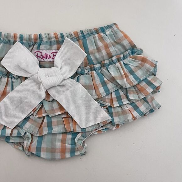 RuffleButts Presley Plaid Ruffled Bloomers Diaper Cover Girls Size 6-12 Months - Picture 3 of 10